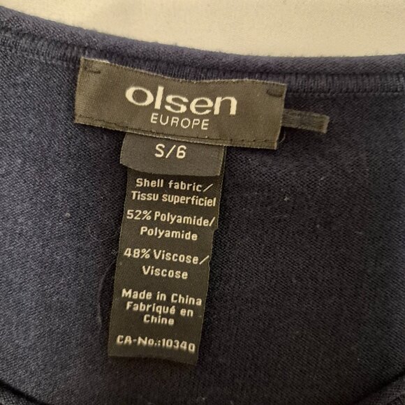 Olsen Dark Blue Heritage Knit Sweater with Modern Star Embellishments - Picture 5 of 5